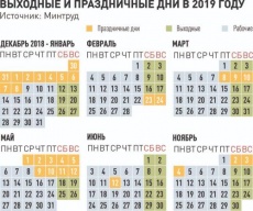 О выходных днях в 2019 году